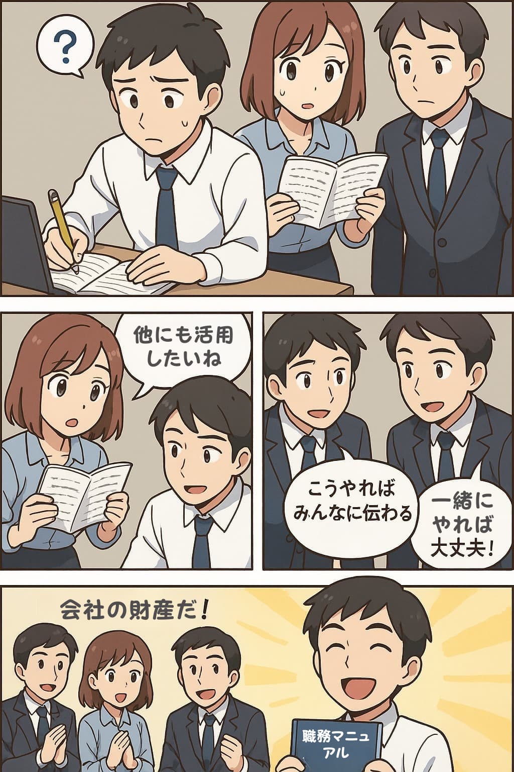 作業ノートは、他の社員にも役立つマニュアルとして活用することができます