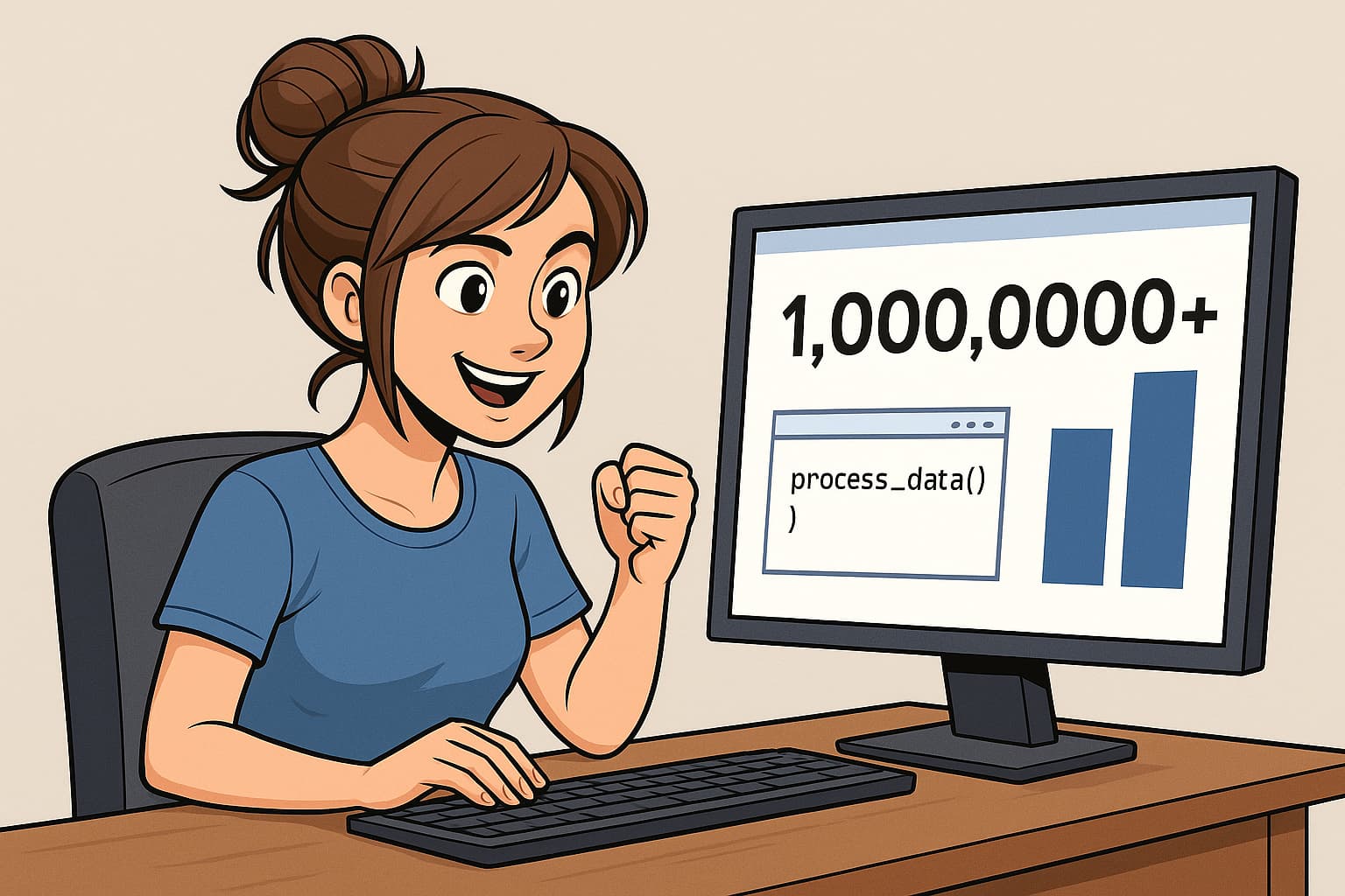 数行スクリプトで100万レコード以上を扱える